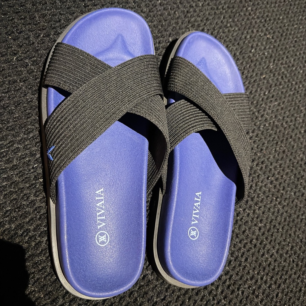 Elegant Black and Blue Women's Sandals